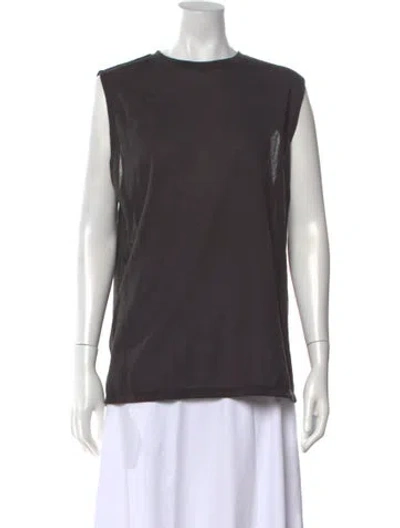 Pre-owned Chimala Crew Neck Sleeveless Top In Grey