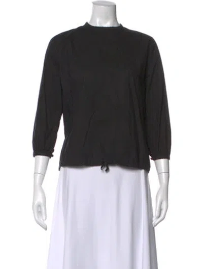 Pre-owned Chimala Crew Neck Three-quarter Sleeve Top In Black