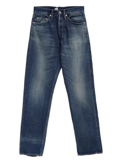 Chimala Distressed Tapered-leg Jeans In Blue