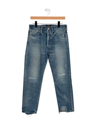 Pre-owned Chimala High-rise Straight Leg Jeans In Blue