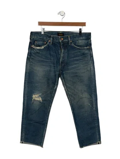 Pre-owned Chimala High-rise Straight Leg Jeans In Blue