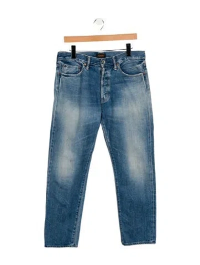 Pre-owned Chimala High-rise Straight Leg Jeans In Blue