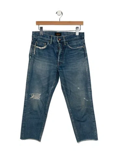Pre-owned Chimala Mid-rise Straight Leg Jeans In Blue