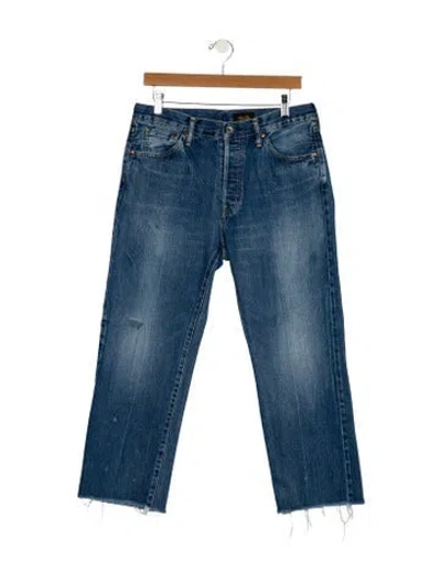 Pre-owned Chimala Mid-rise Straight Leg Jeans In Blue