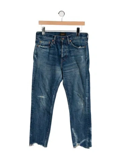 Pre-owned Chimala Mid-rise Straight Leg Jeans In Blue