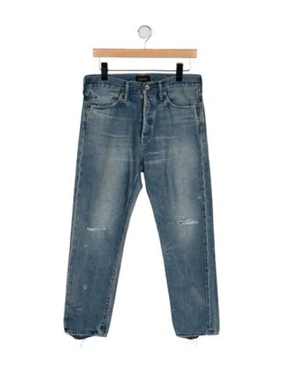 Pre-owned Chimala Mid-rise Straight Leg Jeans In Blue