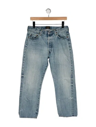 Pre-owned Chimala Mid-rise Straight Leg Jeans In Blue