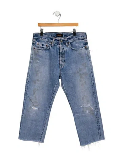 Pre-owned Chimala Mid-rise Straight Leg Jeans In Blue