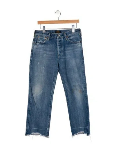 Pre-owned Chimala Mid-rise Straight Leg Jeans In Blue