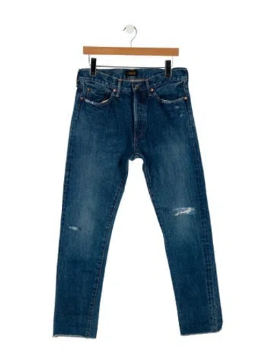 Pre-owned Chimala Mid-rise Straight Leg Jeans In Blue