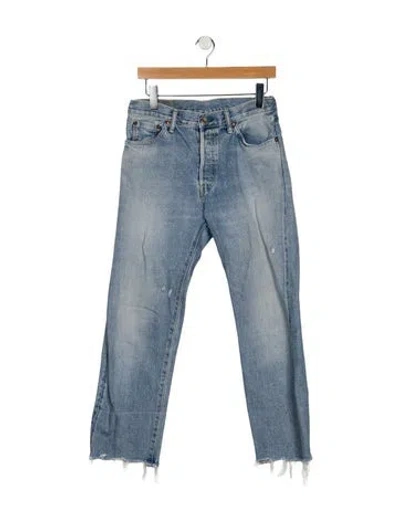 Pre-owned Chimala Mid-rise Straight Leg Jeans In Blue