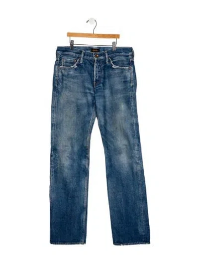 Pre-owned Chimala Mid-rise Straight Leg Jeans In Blue