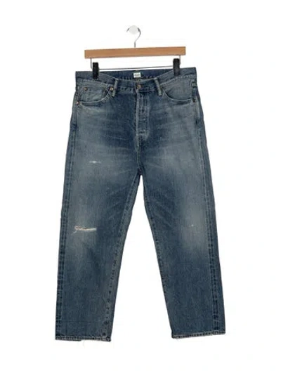 Pre-owned Chimala Mid-rise Straight Leg Jeans In Blue