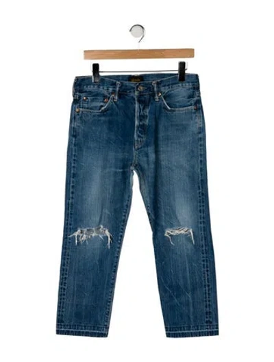 Pre-owned Chimala Mid-rise Straight Leg Jeans In Blue