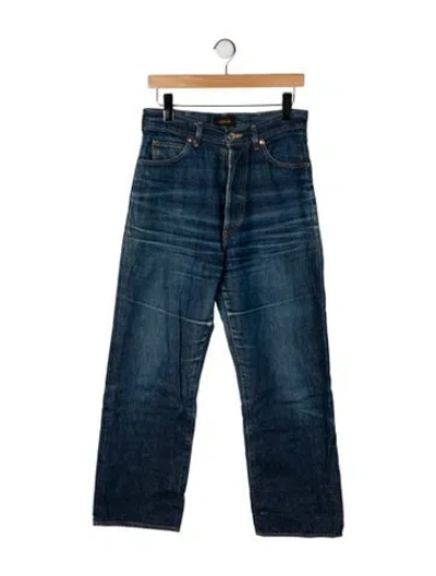 Pre-owned Chimala Mid-rise Straight Leg Jeans In Blue