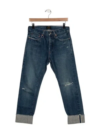 Pre-owned Chimala Mid-rise Straight Leg Jeans In Blue