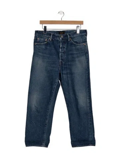 Pre-owned Chimala Mid-rise Straight Leg Jeans In Blue