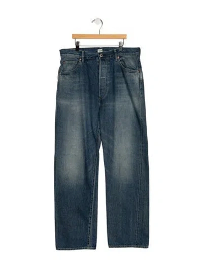 Pre-owned Chimala Mid-rise Straight Leg Jeans In Blue