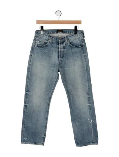 Pre-owned Chimala Mid-rise Straight Leg Jeans In Blue