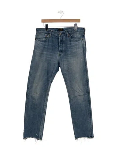 Pre-owned Chimala Mid-rise Straight Leg Jeans In Blue