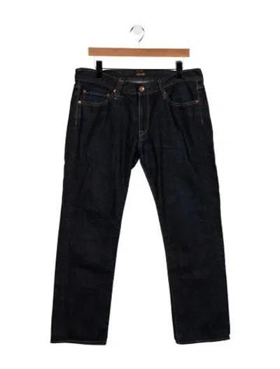 Pre-owned Chimala Mid-rise Straight Leg Jeans In Blue
