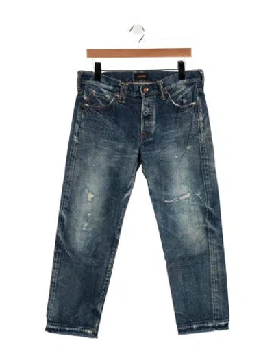Pre-owned Chimala Mid-rise Straight Leg Jeans In Blue