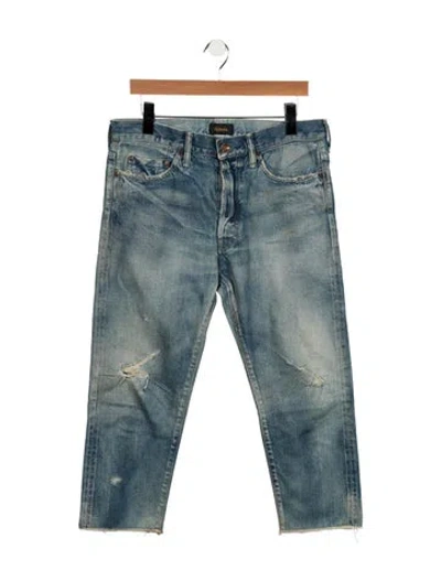 Pre-owned Chimala Mid-rise Straight Leg Jeans In Blue