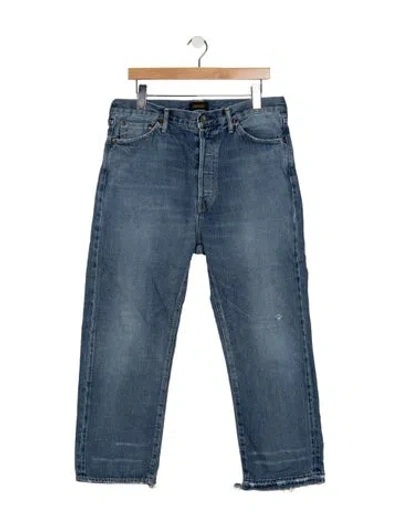 Pre-owned Chimala Mid-rise Straight Leg Jeans In Blue