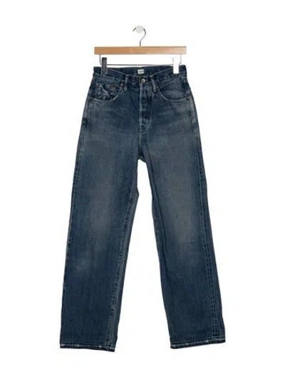 Pre-owned Chimala Mid-rise Straight Leg Jeans In Blue