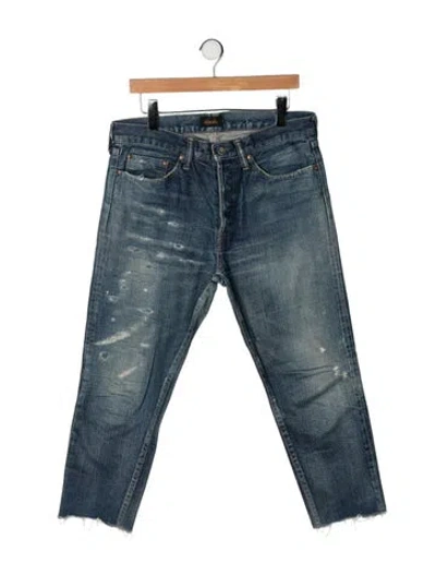 Pre-owned Chimala Mid-rise Straight Leg Jeans In Blue
