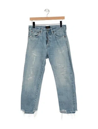 Pre-owned Chimala Mid-rise Straight Leg Jeans In Blue