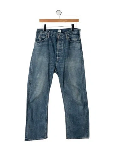 Pre-owned Chimala Mid-rise Straight Leg Jeans In Blue