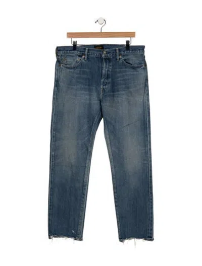 Pre-owned Chimala Mid-rise Straight Leg Jeans In Blue