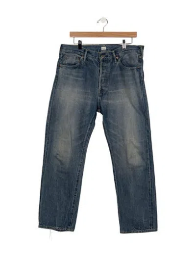 Pre-owned Chimala Mid-rise Straight Leg Jeans In Blue