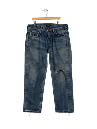 Pre-owned Chimala Mid-rise Straight Leg Jeans In Blue
