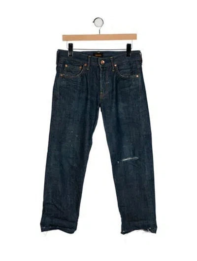 Pre-owned Chimala Mid-rise Straight Leg Jeans In Green