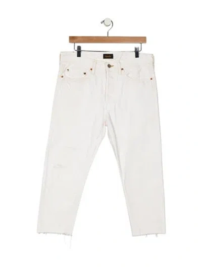 Pre-owned Chimala Mid-rise Straight Leg Jeans In White