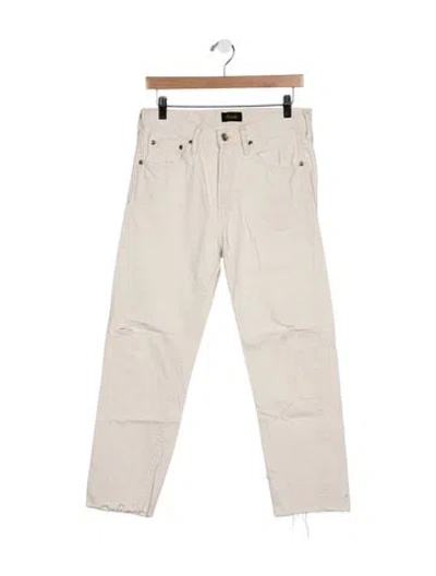 Pre-owned Chimala Mid-rise Straight Leg Jeans In White