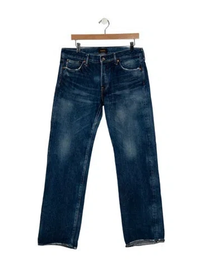 Pre-owned Chimala Mid-rise Wide Leg Jeans In Blue