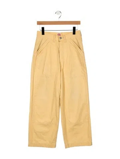 Pre-owned Chimala Mid-rise Wide Leg Jeans In Yellow