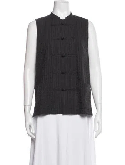 Pre-owned Chimala Sleeveless Button-up Top In Blue