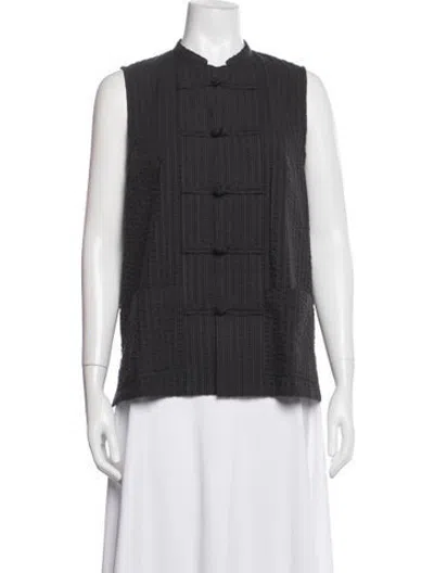 Pre-owned Chimala Sleeveless Button-up Top In Blue