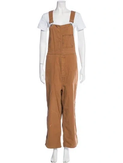 Pre-owned Chimala Square Neckline Overalls In Brown