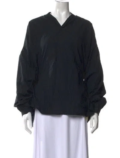 Pre-owned Chimala V-neck Long Sleeve Top In Blue