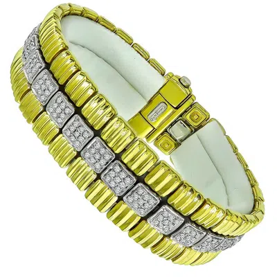 Pre-owned Chimento 18 Karat Yellow And White Gold Diamond Bracelet