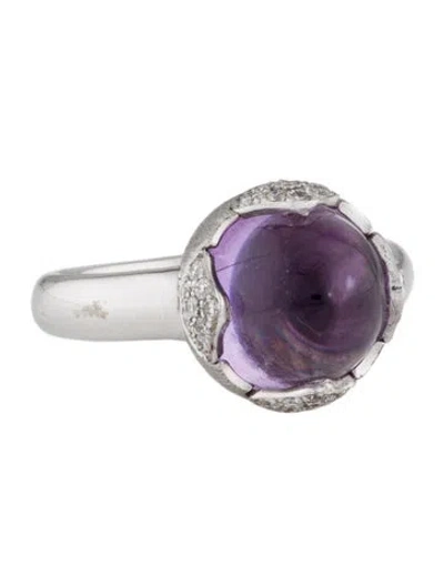 Pre-owned Chimento 18k Amethyst & Diamond Cocktail Ring In Multi