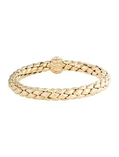Pre-owned Chimento 18k Braided Chain Bracelet, 7" In Multicolor