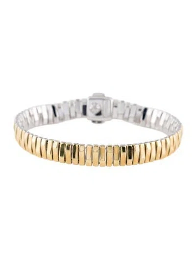 Pre-owned Chimento 18k Diamond Reversible Link Bracelet, 7" In Multi