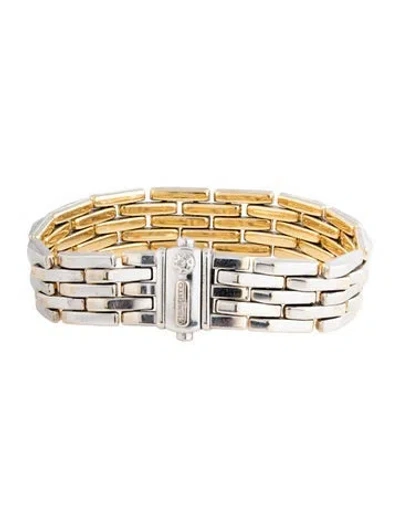 Pre-owned Chimento 18k Diamond Reversible Link Bracelet, 7" In Multicolor