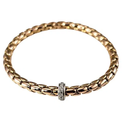 Pre-owned Chimento 18k Rose And White Gold Diamond Stretch Spring Bracelet #25059